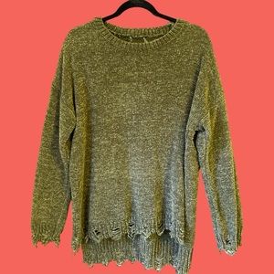 Distressed oversized sweater